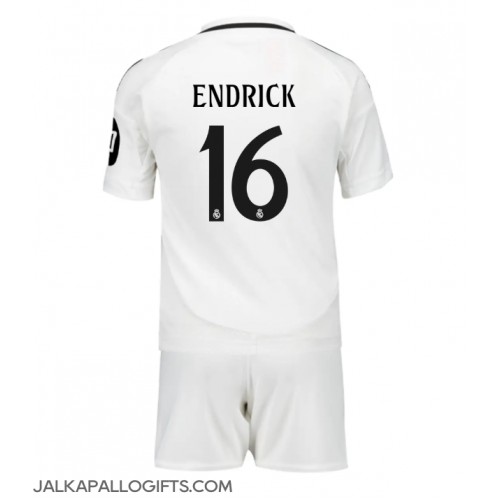 Real Madrid Endrick #16 Koti Peliasu Lasten 2024-25 Lyhythihainen (+ Lyhyet housut)